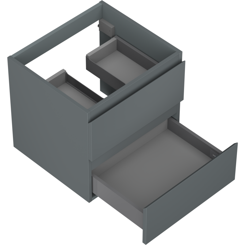 Mexen Orio fürdőszobai mosdószekrény 50 cm, 2 fiók, matt grafit - 91A10-05047-2-BFF66