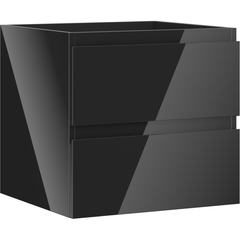 Mexen Orio fürdőszobai mosdószekrény 50 cm, 2 fiók, fényes fekete - 91A10-05047-2-BFF70