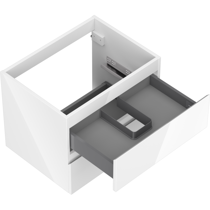 Mexen Orio dulap de baie sub lavoar 60 cm, 2 sertare, alb lucios - 91A10-06047-2-BFF00