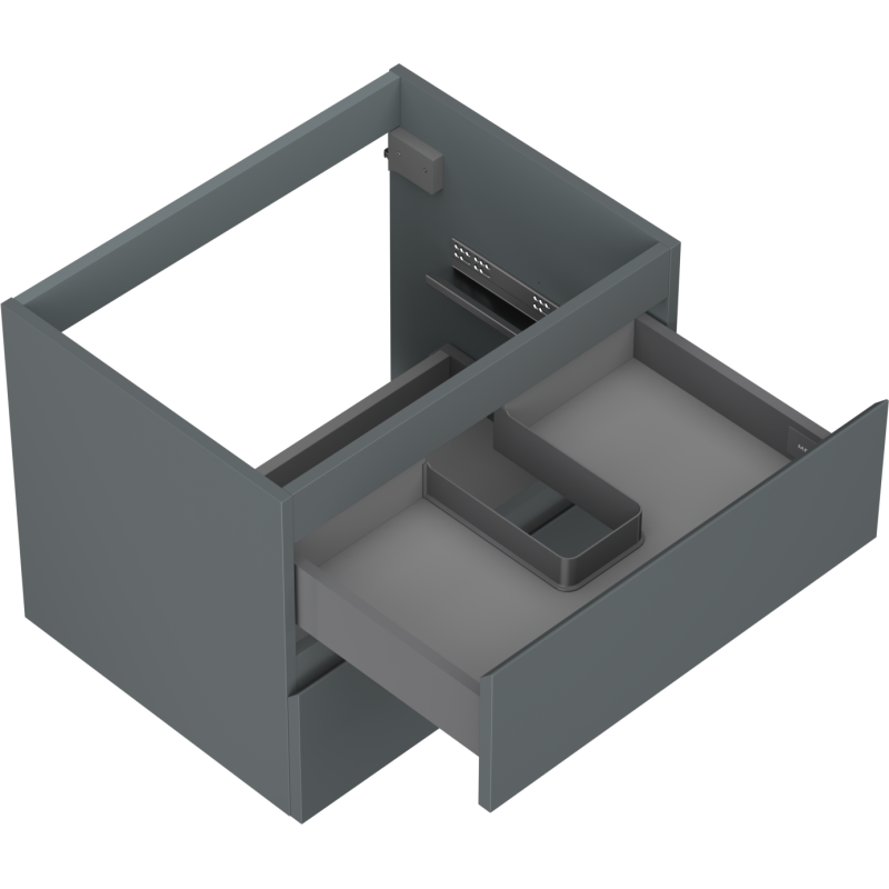 Mexen Orio fürdőszobai szekrény mosdó alá 60 cm, 2 fiók, grafit matt - 91A10-06047-2-BFF66