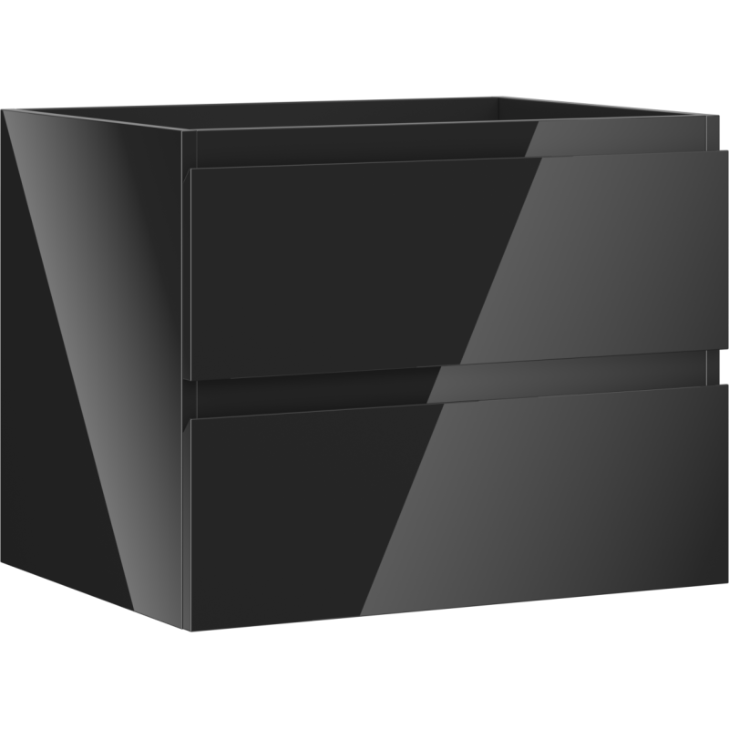 Mexen Orio dulap baie pentru lavoar 60 cm, 2 sertare, negru lucios - 91A10-06047-2-BFF70