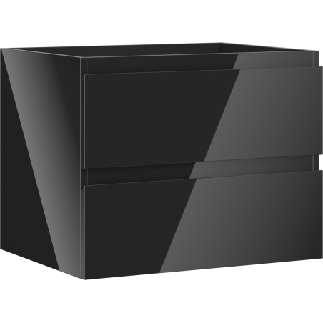 Mexen Orio dulap baie pentru lavoar 60 cm, 2 sertare, negru lucios - 91A10-06047-2-BFF70