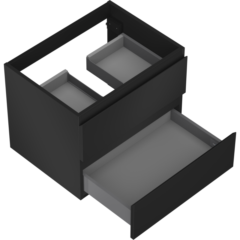 Mexen Orio dulap baie sub chiuvetă 60 cm, 2 sertare, negru mat - 91A10-06047-2-BFF71