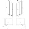 Mexen Mist L uși de duș batante dreapta 110 cm, grilaj negru, negru - 8A4L-110-000-70-77-P