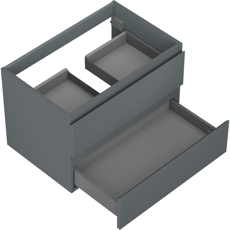 Mexen Orio fürdőszobai szekrény mosdó alatti, 70 cm, 2 fiókos, matt grafit - 91A10-07047-2-BFF66