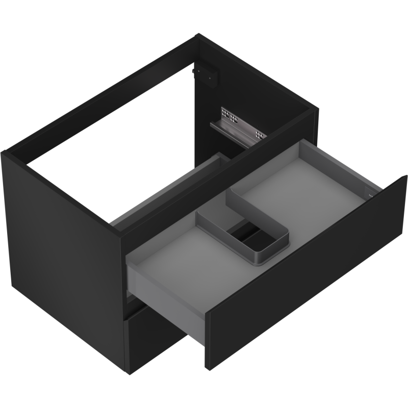 Mexen Orio fürdőszobai szekrény mosdókagyló alá 70 cm, 2 fiók, fekete matt - 91A10-07047-2-BFF71