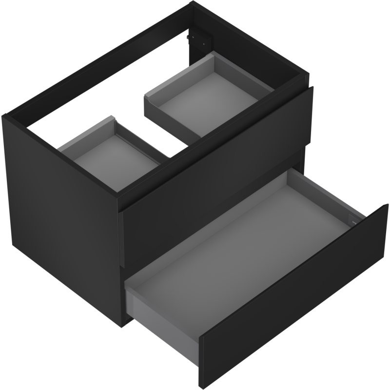 Mexen Orio dulap baie sub chiuvetă 70 cm, 2 sertare, negru mat - 91A10-07047-2-BFF71
