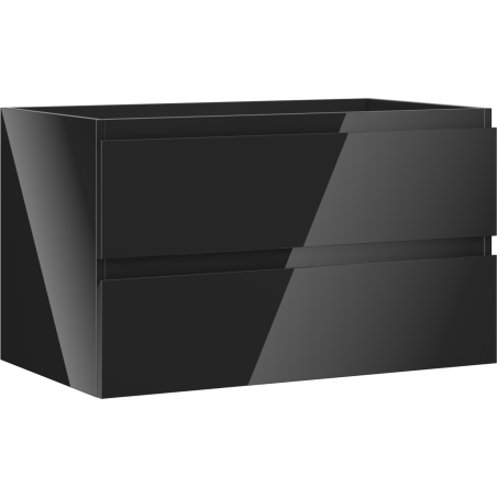 Mexen Orio fürdőszobai szekrény mosdó alá 80 cm, 2 fiók, fekete fényes - 91A10-08047-2-BFF70