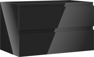 Mexen Orio fürdőszobaszekrény mosdóhoz 80 cm, 2 fiók, fekete fényes - 91A10-08047-2-BFF70