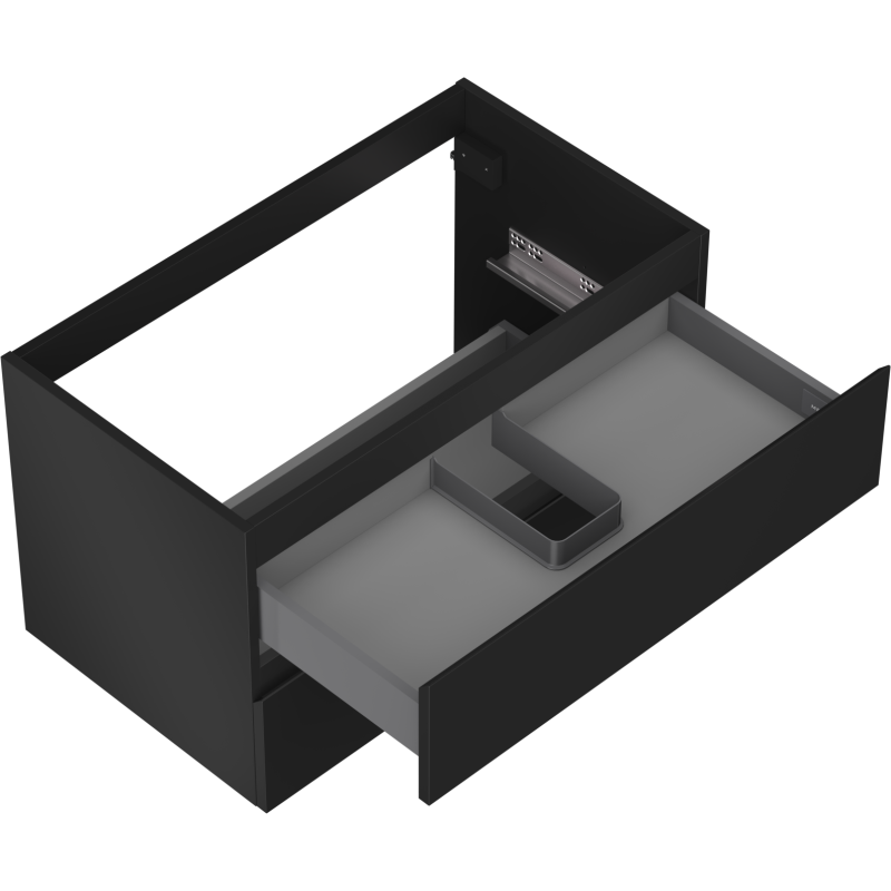 Mexen Orio fürdőszobai mosdószekrény 80 cm, 2 fiók, fekete matt - 91A10-08047-2-BFF71