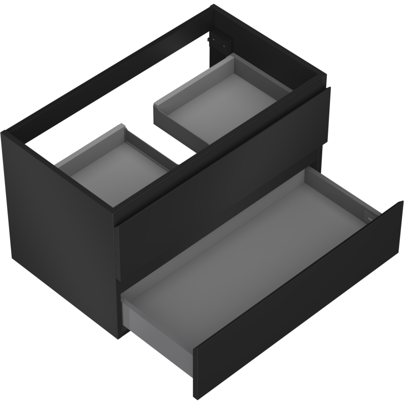 Mexen Orio dulap de baie pentru lavoar 80 cm, 2 sertare, negru mat - 91A10-08047-2-BFF71