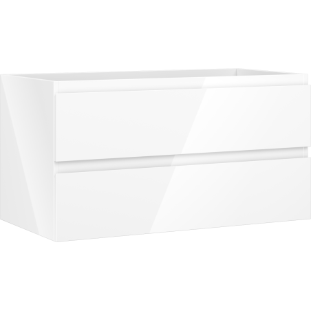 Mexen Orio, 90 cm-es fürdőszobai mosdószekrény, 2 fiókos, fényes fehér - 91A10-09047-2-BFF00