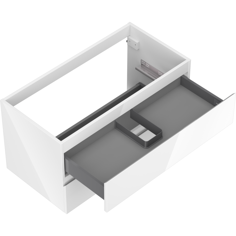Mexen Orio fürdőszobai szekrény mosdó alá, 90 cm, 2 fiók, fehér fényes - 91A10-09047-2-BFF00