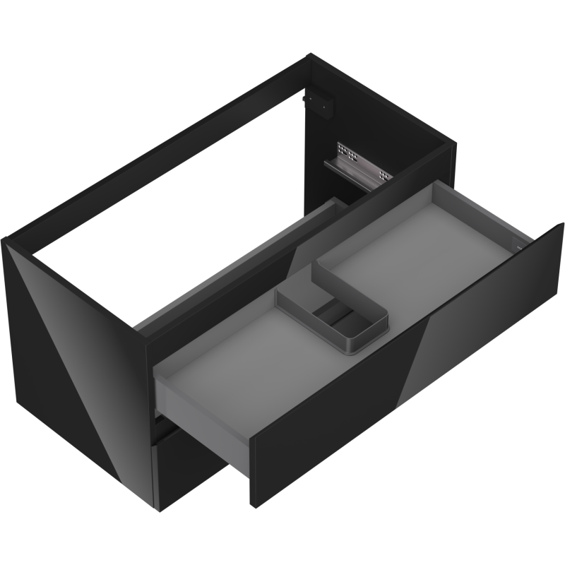 Mexen Orio fürdőszobai mosdó alatti szekrény 90 cm, 2 fiók, fekete fényes - 91A10-09047-2-BFF70