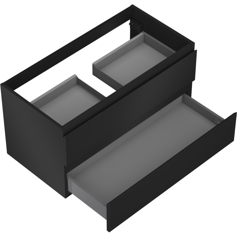 Mexen Orio dulap baie sub chiuvetă 90 cm, 2 sertare, negru mat - 91A10-09047-2-BFF71