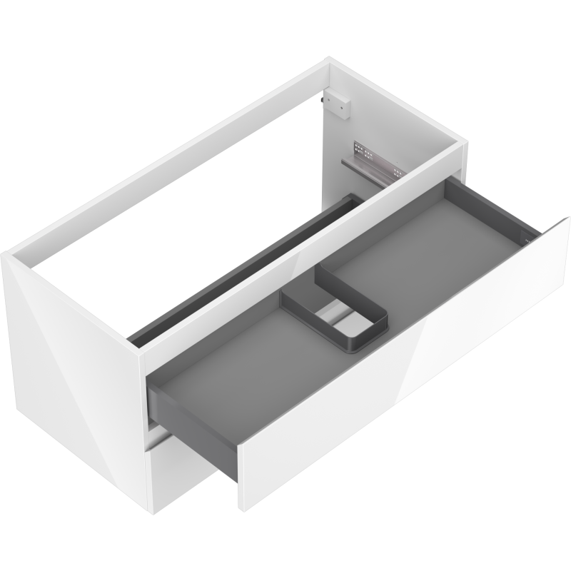 Mexen Orio fürdőszobai szekrény mosdó alá 100 cm, 2 fiók, fehér fényes - 91A10-10047-2-BFF00