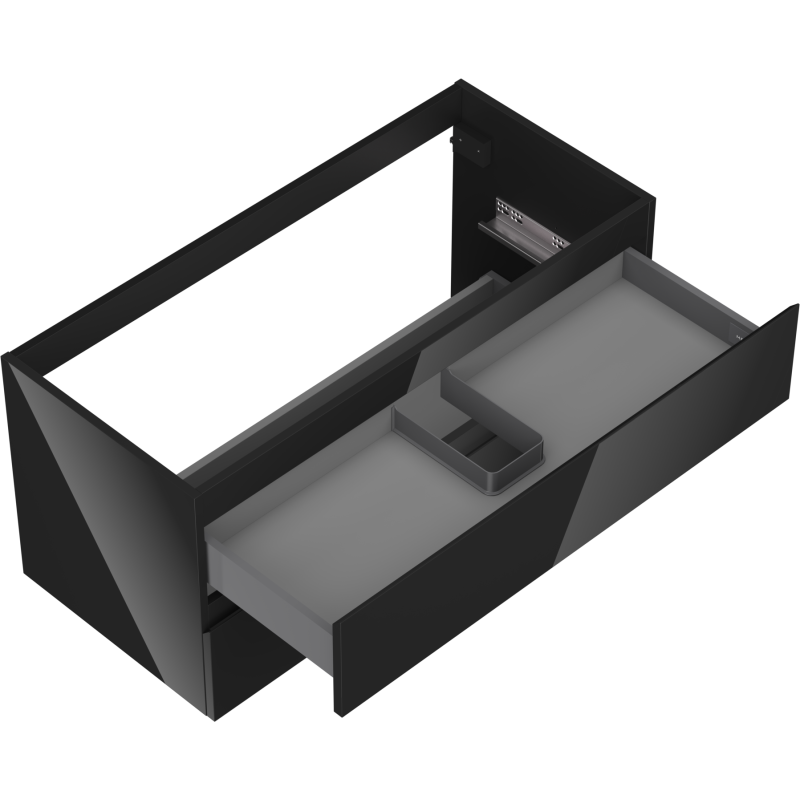 Mexen Orio fürdőszobai mosdó alatti szekrény 100 cm, 2 fiók, fényes fekete - 91A10-10047-2-BFF70