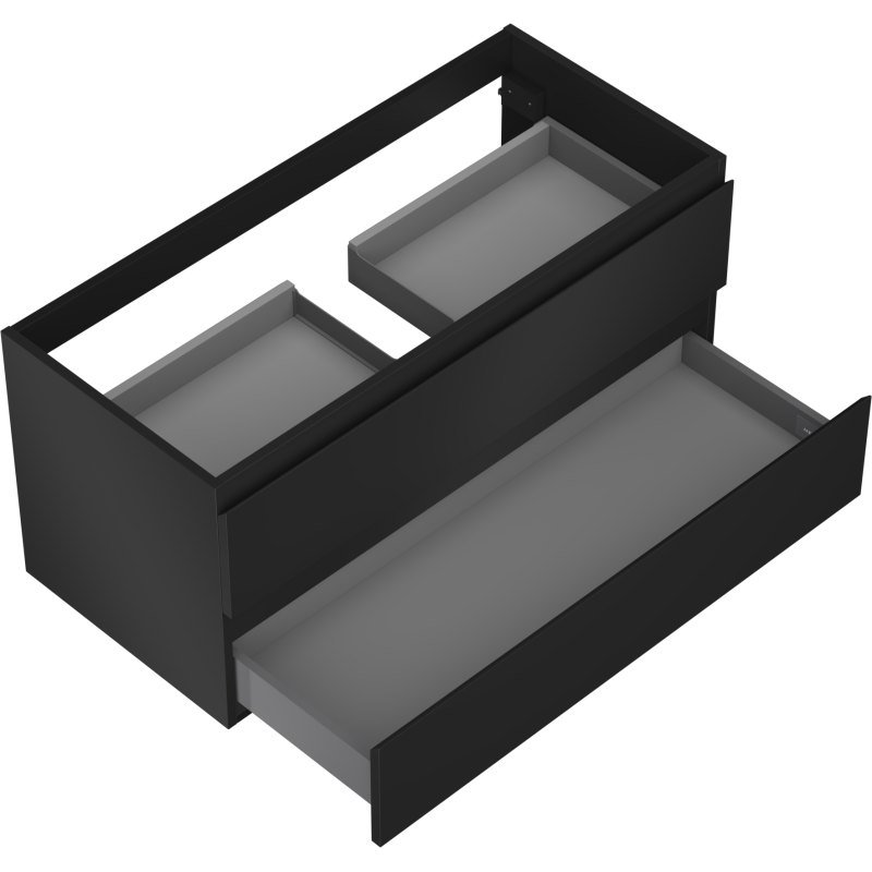 Mexen Orio dulap suspendat pentru baie 100 cm, 2 sertare, negru mat - 91A10-10047-2-BFF71