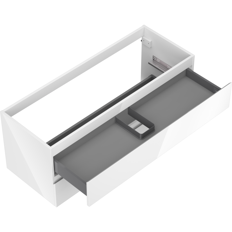 Mexen Orio fürdőszobai szekrény mosdó alá 120 cm, 2 fiók, fehér fényes - 91A10-12047-2-BFF00