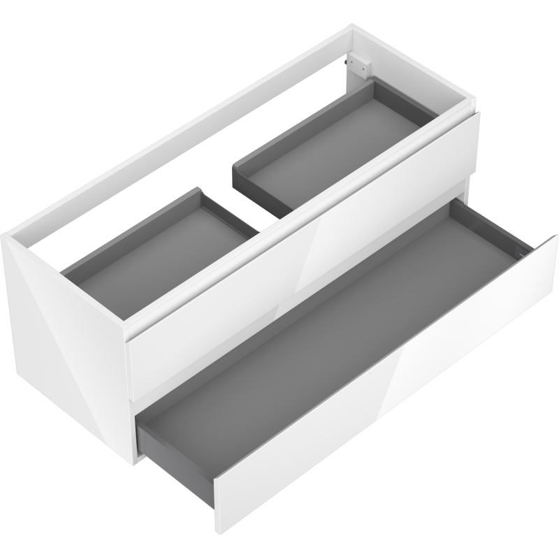 Mexen Orio dulap baie sub chiuvetă 120 cm, 2 sertare, alb lucios - 91A10-12047-2-BFF00