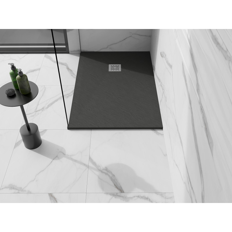 Mexen Stone+ 110 x 70 cm-es kompozit zuhanytálca, antracit - 44717011