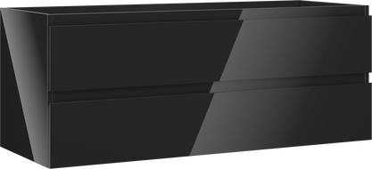 Mexen Orio fürdőszobai szekrény 120 cm, 2 fiók, fekete fényes - 91A10-12047-2-BFF70