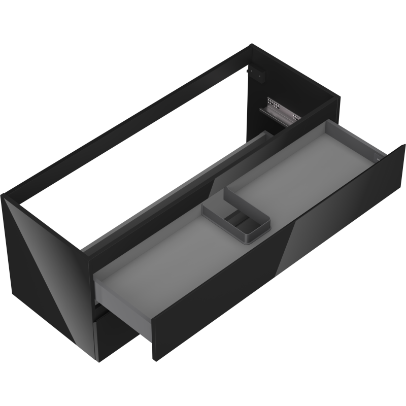 Mexen Orio dulap baie sub lavoar 120 cm, 2 sertare, negru lucios - 91A10-12047-2-BFF70