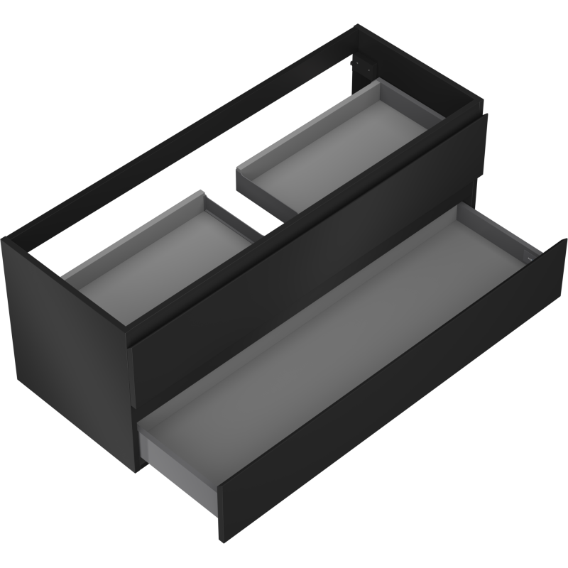 Mexen Orio dulap baie pentru lavoar 120 cm, 2 sertare, negru mat - 91A10-12047-2-BFF71