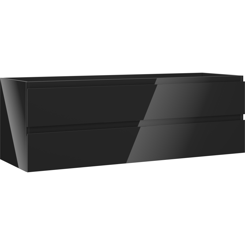Mexen Orio dulap de baie sub lavoar 140 cm, 2 sertare, negru lucios - 91A10-14047-2-BFF70