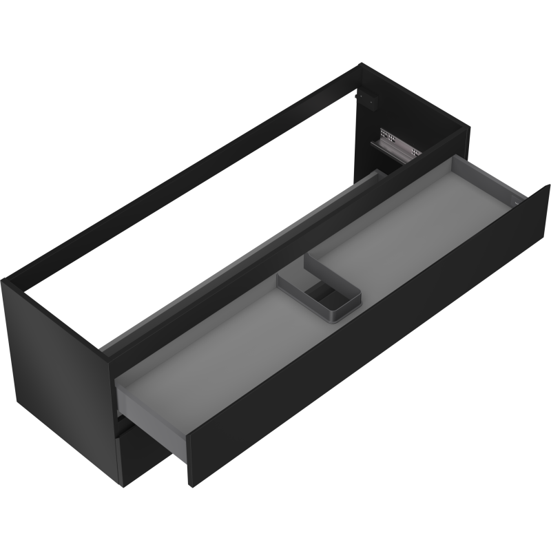 Mexen Orio dulap baie pentru lavoar 140 cm, 2 sertare, negru mat - 91A10-14047-2-BFF71