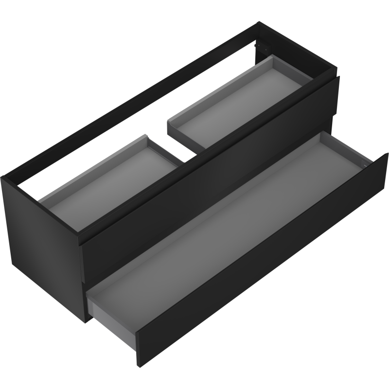 Mexen Orio dulap baie pentru lavoar 140 cm, 2 sertare, negru mat - 91A10-14047-2-BFF71