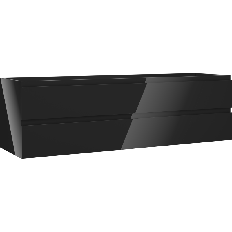 Mexen Orio dulap baie sub chiuvetă 160 cm, 2 sertare, negru lucios - 91A10-16047-2-BFF70