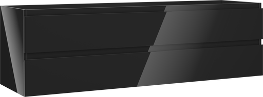 Mexen Orio fürdőszobai mosdós szekrény 160 cm, 2 fiók, fekete fényes - 91A10-16047-2-BFF70