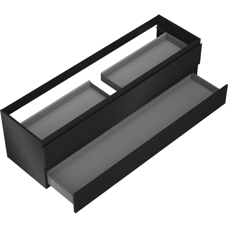 Mexen Orio dulap baie sub lavoar 160 cm, 2 sertare, negru mat - 91A10-16047-2-BFF71