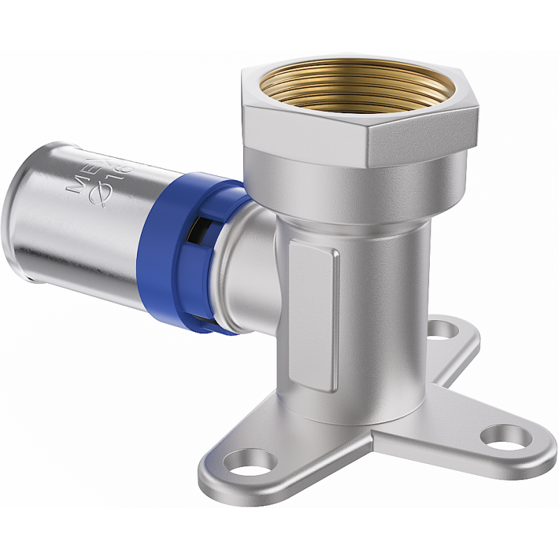 Mexen PEX-P falcolatos, falhoz rögzíthető szorító könyök, préselhető PEX 16 x 1/2 BB - W97128-1612F-00