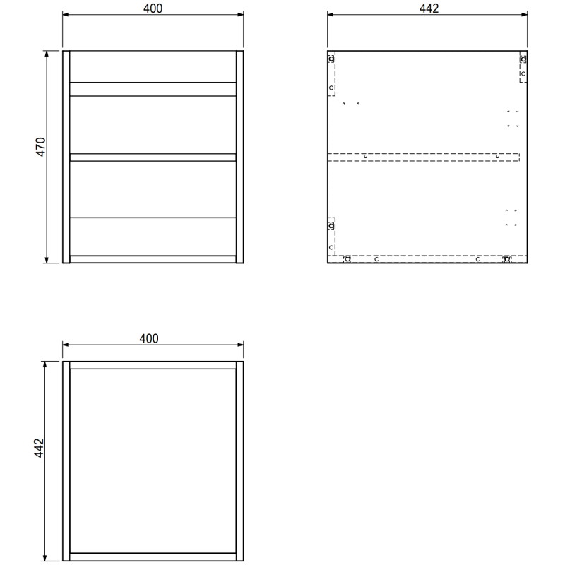 Mexen Orio dulap de baie pentru lavoar 40 cm, 1 ușă, gri mat - 91A11-04047-1-BF62
