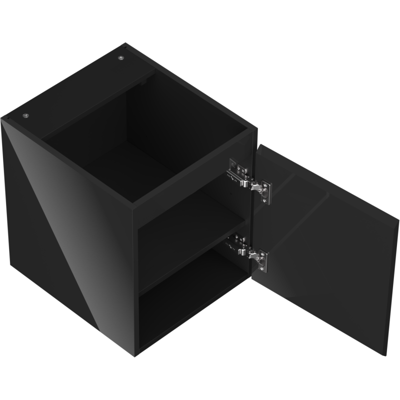Mexen Orio fürdőszobai mosdószekrény 40 cm, 1 ajtó, fekete fényes - 91A11-04047-1-BF70
