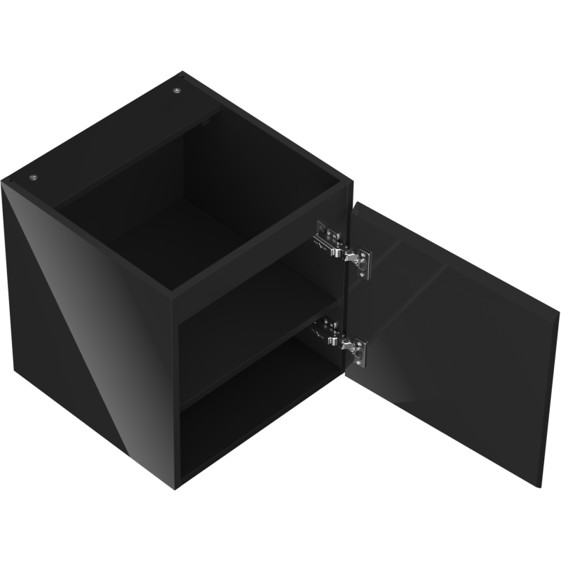 Mexen Orio fürdőszobai mosdószekrény 45 cm, 1 ajtó, fekete fényes - 91A11-04547-1-BF70