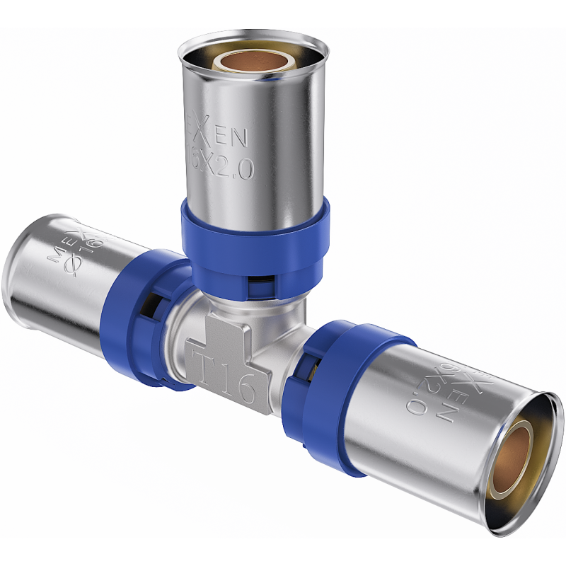 Mexen PEX-P préselhető, összenyomható PEX T-idom 20 x 20 x 20 - W97130-202020-00