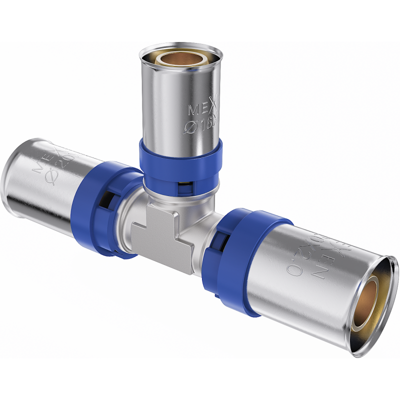 Mexen PEX-P Tee de reducție cu compresie, presat PEX 20 x 16 x 16 - W - W97131-201616-00