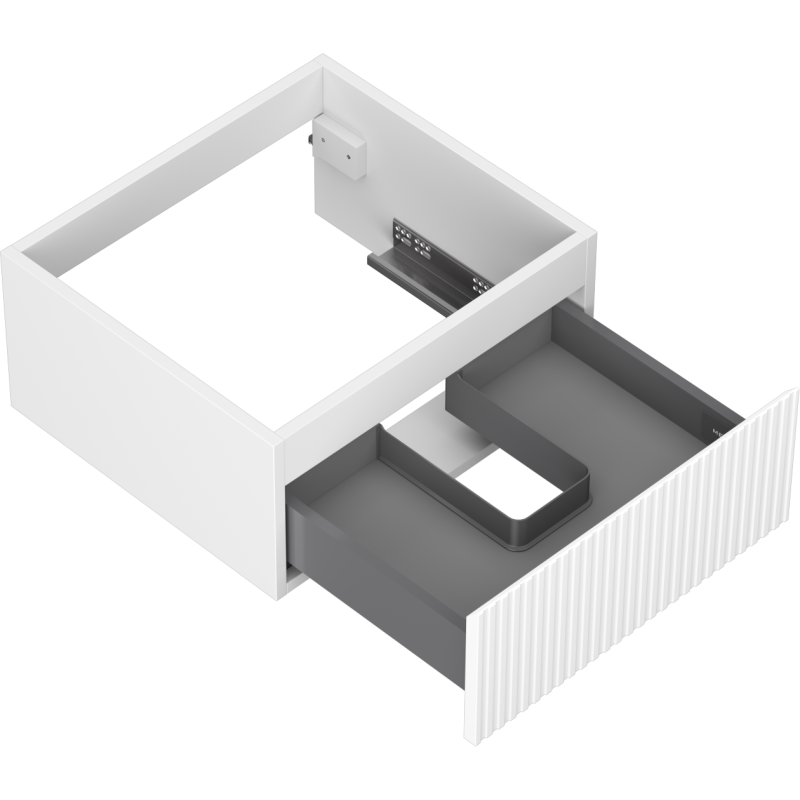 Mexen Rivel dulap de baie sub lavoar 50 cm, 1 sertar, cu riflaj, alb mat- 91A20-05023-1-BF01