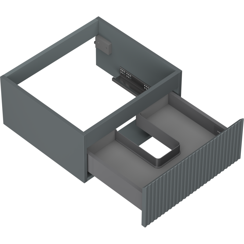 Mexen Rivel fürdőszobai mosdószekrény 50 cm, 1 fiók, martellált, grafit matt - 91A20-05023-1-BF66