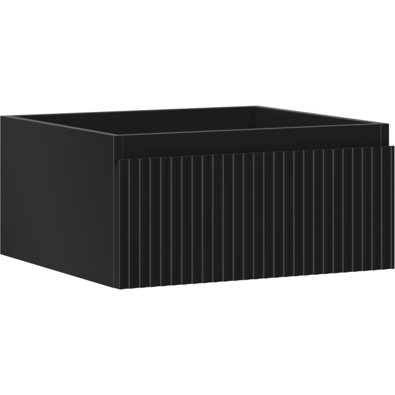 Mexen Rivel 50 cm-es fürdőszobai mosdószekrény, 1 fiók, bordázott, fekete matt - 91A20-05023-1-BF71