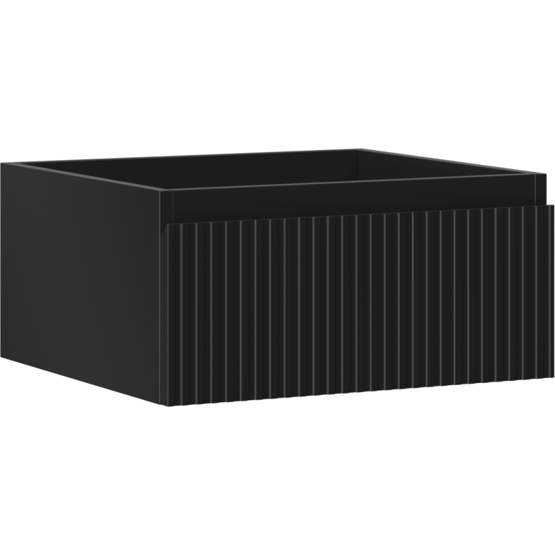 Mexen Rivel dulap baie sub chiuvetă 50 cm, 1 sertar, riflat, negru mat - 91A20-05023-1-BF71