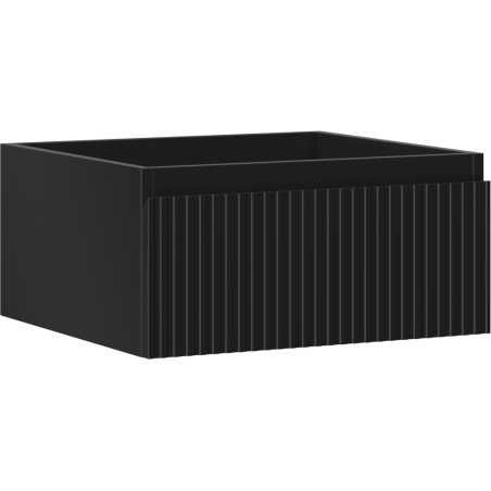 Mexen Rivel 50 cm-es fürdőszobai mosdószekrény, 1 fiók, bordázott, fekete matt - 91A20-05023-1-BF71