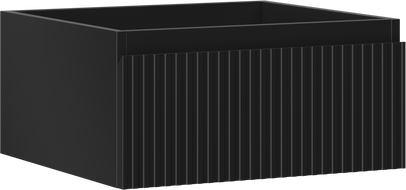 Mexen Rivel dulap baie suspendat 50 cm, 1 sertar, cu caneluri, negru mat - 91A20-05023-1-BF71