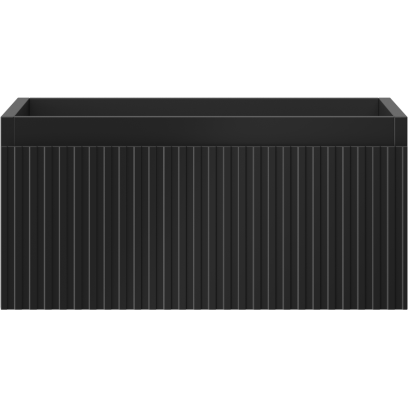 Mexen Rivel dulap baie suspendat 50 cm, 1 sertar, cu caneluri, negru mat - 91A20-05023-1-BF71