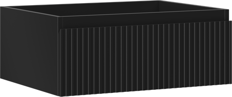 Mexen Rivel 60 cm-es fürdőszobai szekrény, 1 fiók, bordázott, fekete matt - 91A20-06023-1-BF71