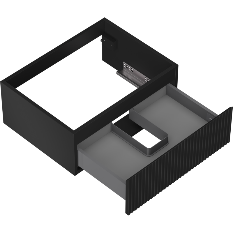 Mexen Rivel dulap de baie sub lavoar 60 cm, 1 sertar, canelat, negru mat - 91A20-06023-1-BF71