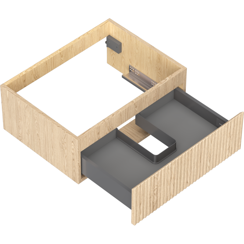 Mexen Rivel dulap baie sub chiuvetă 60 cm, 1 sertar, canelat, stejar - 91A20-06023-1-BF81